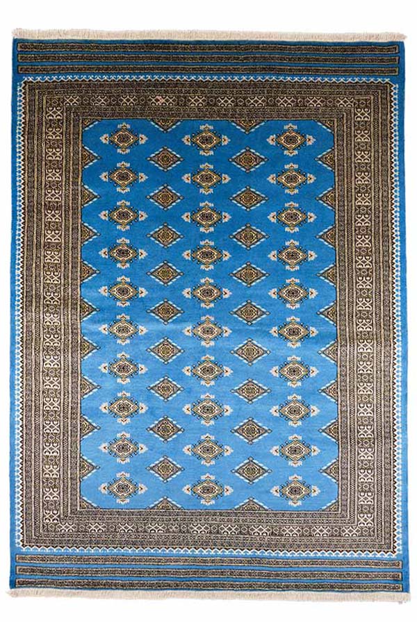 パキスタン絨毯(170x235cm)リビング 青 ペルシャ【絨毯専門店】