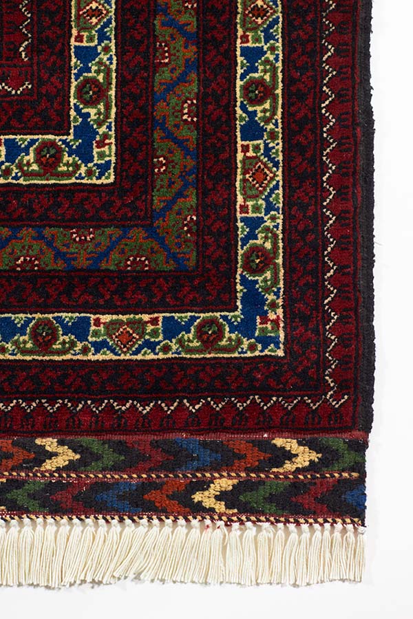アフガニスタンのトルクメン族によって手織りされたトライバルラグ - 伝統的なホジャロシュナイ絨毯