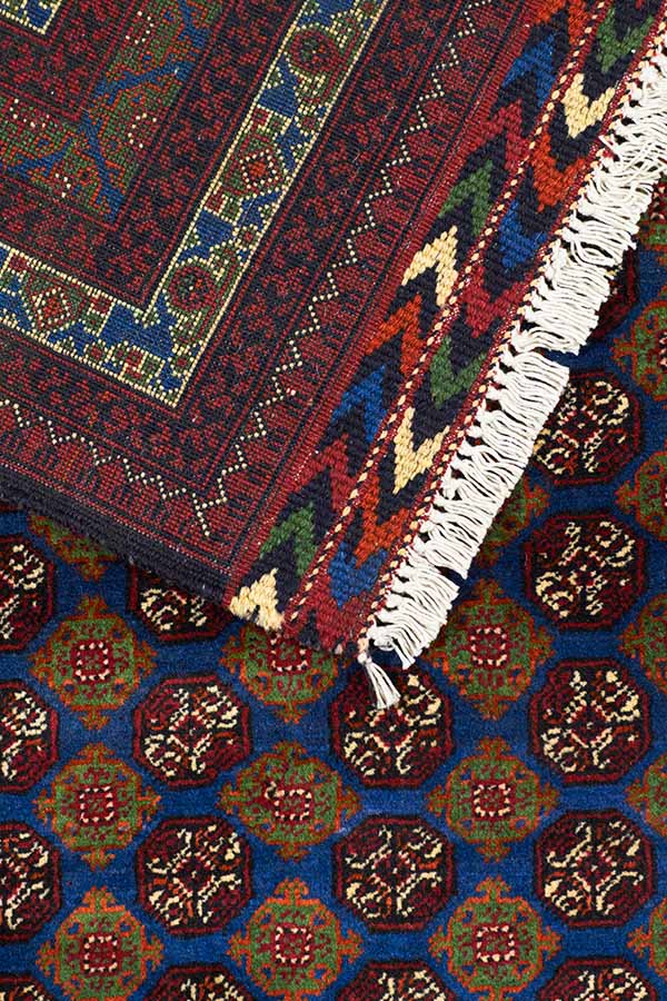 アフガニスタンのトルクメン族によって手織りされたトライバルラグ - 伝統的なホジャロシュナイ絨毯
