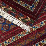 アフガニスタンのトルクメン族によって手織りされたトライバルラグ - 伝統的なホジャロシュナイ絨毯