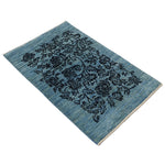 青 ラグ ギャッベ ペルシャ絨毯 モダン