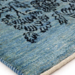 青 ラグ ギャッベ ペルシャ絨毯 モダン