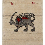 ギャッベ ペルシャ絨毯 ライオン