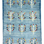 ギャッベ ペルシャ絨毯 青&水色