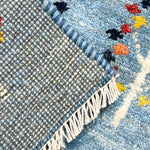 ギャッベ ペルシャ絨毯 青&水色