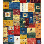 手織りペルシャ絨毯 ギャッベ カラフル 50x80cm