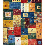 手織りペルシャ絨毯 ギャッベ カラフル 50x80cm