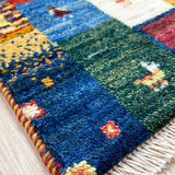 手織りペルシャ絨毯 ギャッベ カラフル 50x80cm