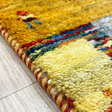 手織りペルシャ絨毯 ギャッベ カラフル 50x80cm