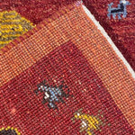 ペルシャ絨毯 ライオンラグ ギャッベ 赤 レッド