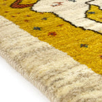 ライオンラグ ペルシャ絨毯 ギャッベ 黄色 イエロー