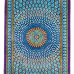 ペルシャ絨毯 クム産 シルク 玄関マット 青