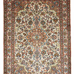 カシミールシルク絨毯 - 温かく落ち着いたヴィンテージデザイン