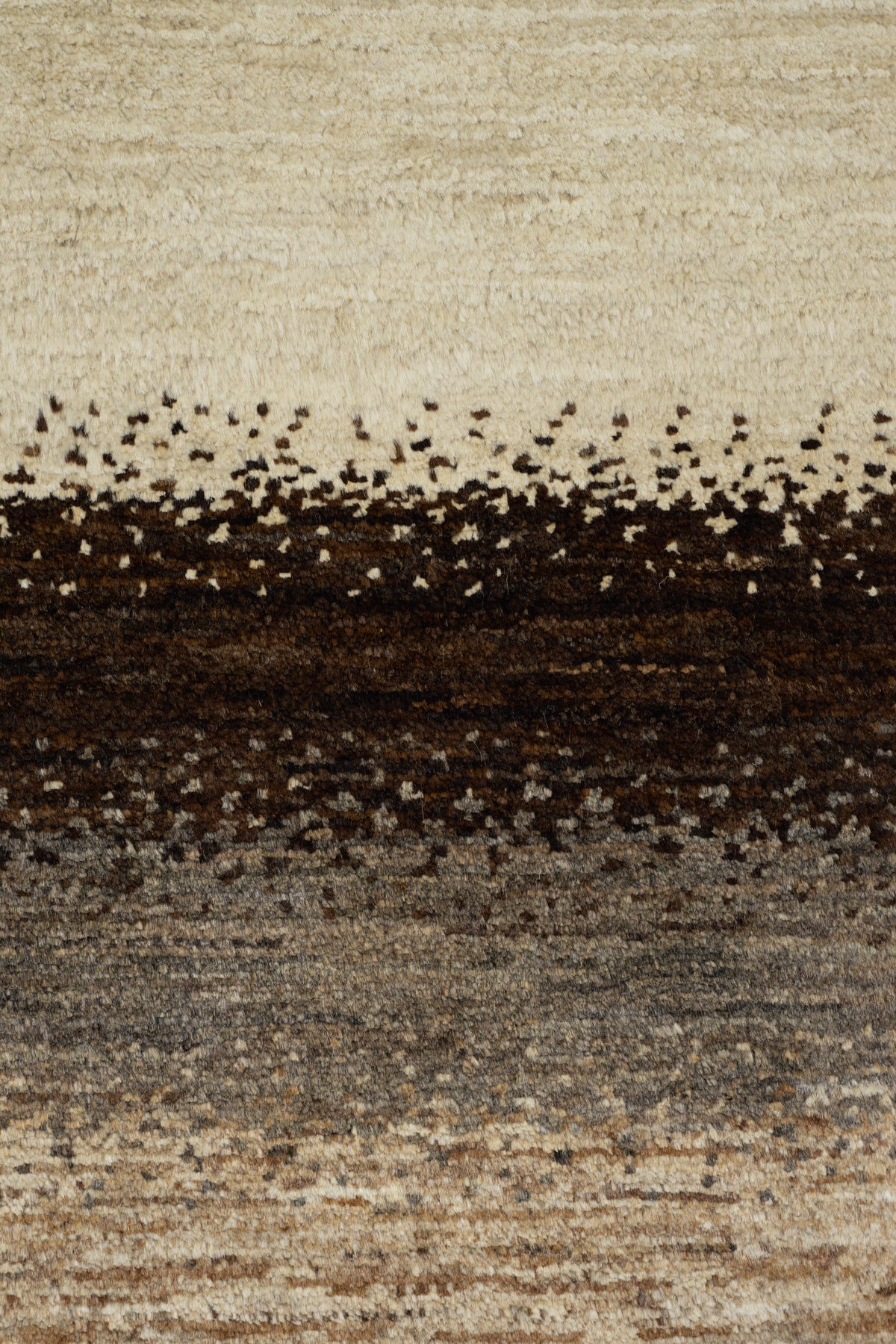 ペルシャギャッベ ブラウン系マルチボーダー柄 - 約197cm x 203cm