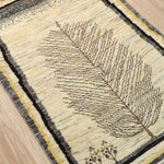 ペルシャ絨毯 ギャッベ 60x93cm 玄関マット 白 ナチュラル 生命の樹