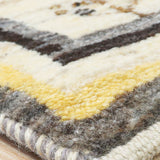 ペルシャ絨毯 ギャッベ 60x93cm 玄関マット 白 ナチュラル 生命の樹
