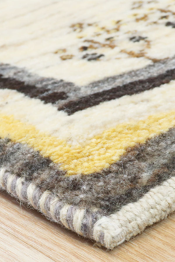 ペルシャ絨毯 ギャッベ 60x93cm 玄関マット 白 ナチュラル 生命の樹