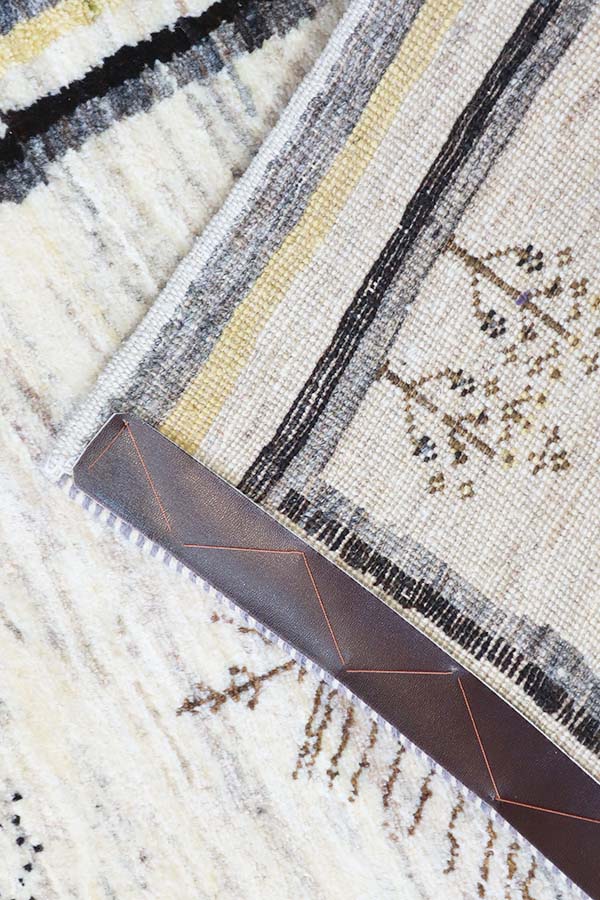 ペルシャ絨毯 ギャッベ 60x93cm 玄関マット 白 ナチュラル 生命の樹