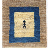 ペルシャ絨毯 41x45cm ギャッベ 座布団 手織りラグ