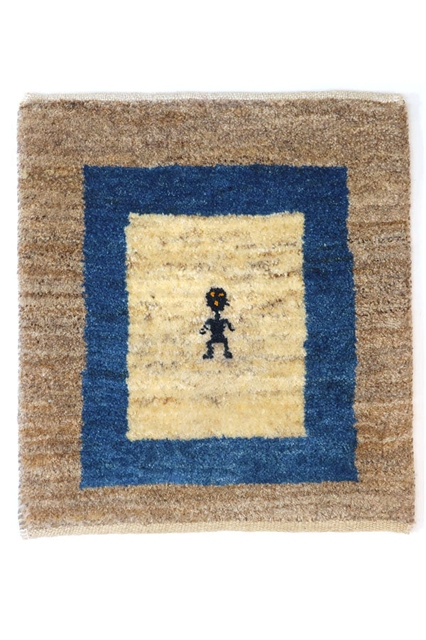 ペルシャ絨毯 41x45cm ギャッベ 座布団 手織りラグ