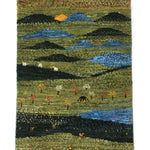 ペルシャギャッベ カシュクリ グリーン 緑 玄関マット