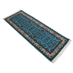 トルコ絨毯 廊下敷き ランナー 青 ブルー