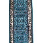 トルコ絨毯 廊下敷き ランナー 青 ブルー