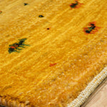 手織りペルシャ絨毯 ギャッベ ファイン 56x95cm 黄色