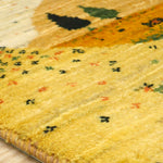 手織りペルシャ絨毯 ギャッベ ファイン 56x95cm 黄色