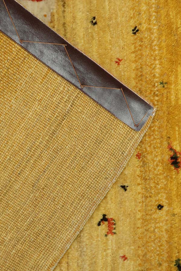 手織りペルシャ絨毯 ギャッベ ファイン 56x95cm 黄色
