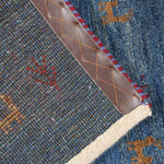 ペルシャ絨毯 ギャッベ 玄関マット ブルー 青