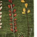 ペルシャ絨毯 ギャッベ 玄関マット 52x81cm 緑 グリーン