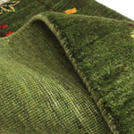 ペルシャ絨毯 ギャッベ 玄関マット 52x81cm 緑 グリーン