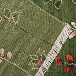 ペルシャ絨毯 ギャッベ 玄関マット 52x81cm 緑 グリーン