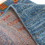 イラン・シーラーズ産の手織りペルシャ絨毯 ギャッベ 50×80cm 淡いブルーに木々のデザイン