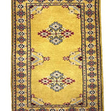 パキスタン絨毯 約50cm x 78cm 手織りラグ