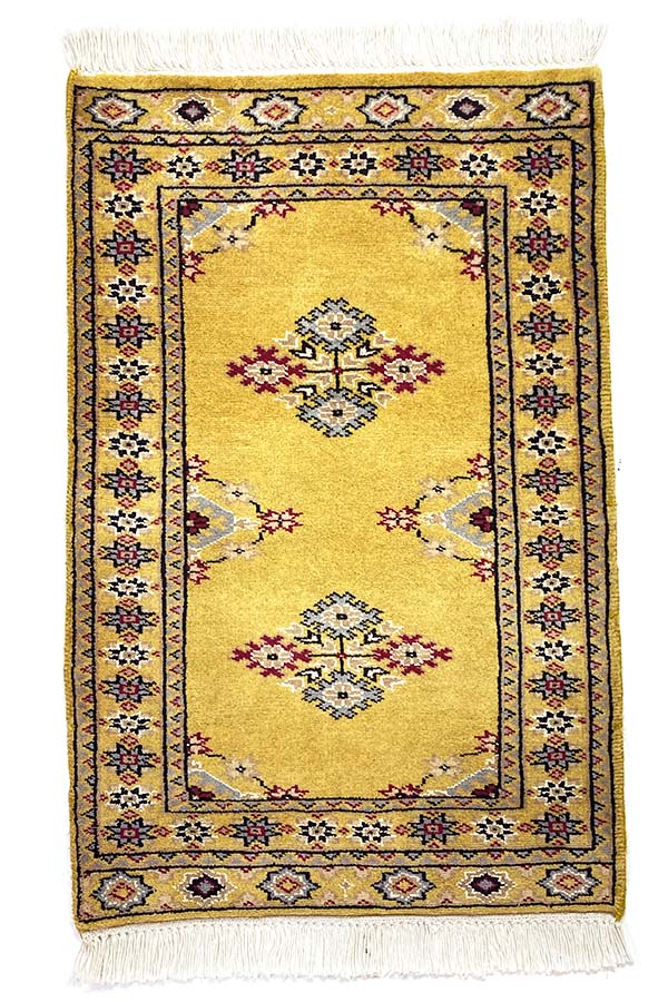 パキスタン絨毯 約50cm x 78cm 手織りラグ
