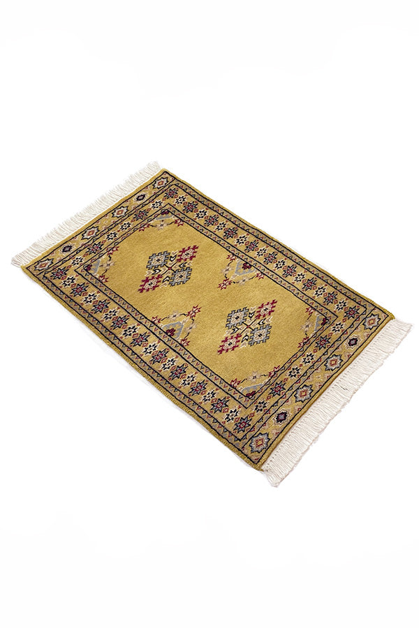 パキスタン絨毯 約50cm x 78cm 手織りラグ