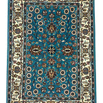 トルコ 絨毯玄関マット ブルー 青