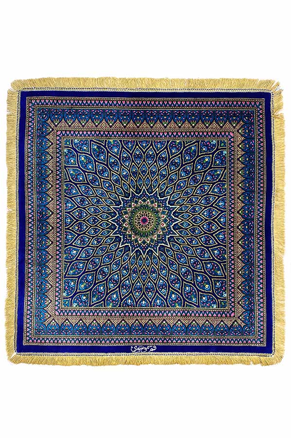 ペルシャ絨毯シルク100%手創り85cmX610cmWONDERFUL BLUE - カーペット