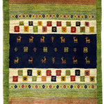 ギャッベ 玄関マット 緑