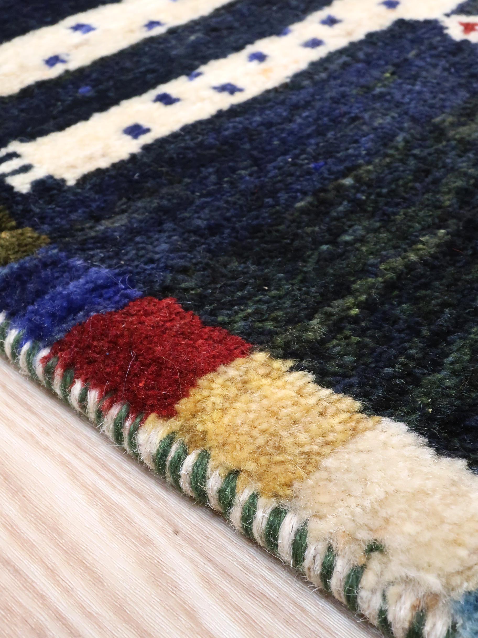 ペルシャ絨毯 ギャッベ カシュクリ 約49cm x 75cm