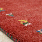 ペルシャ絨毯 ギャッベ 玄関マット 赤 レッド