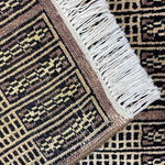 アフガンラグ 手織り絨毯 アフガニスタン 玄関マット 茶色 ブラウン