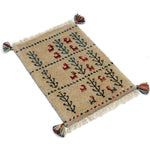 ペルシャ絨毯 ギャッベ ベージュ 玄関マット