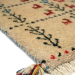 ペルシャ絨毯 ギャッベ ベージュ 玄関マット