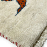 ライオンラグ 39x40 手織り ペルシャ絨毯 座布団 ギャッベ