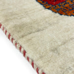 ライオンラグ 39x40 手織り ペルシャ絨毯 座布団 ギャッベ