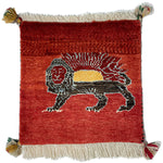 ギャッベ ライオン ペルシャ絨毯 赤