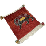 ギャッベ ライオン ペルシャ絨毯 赤